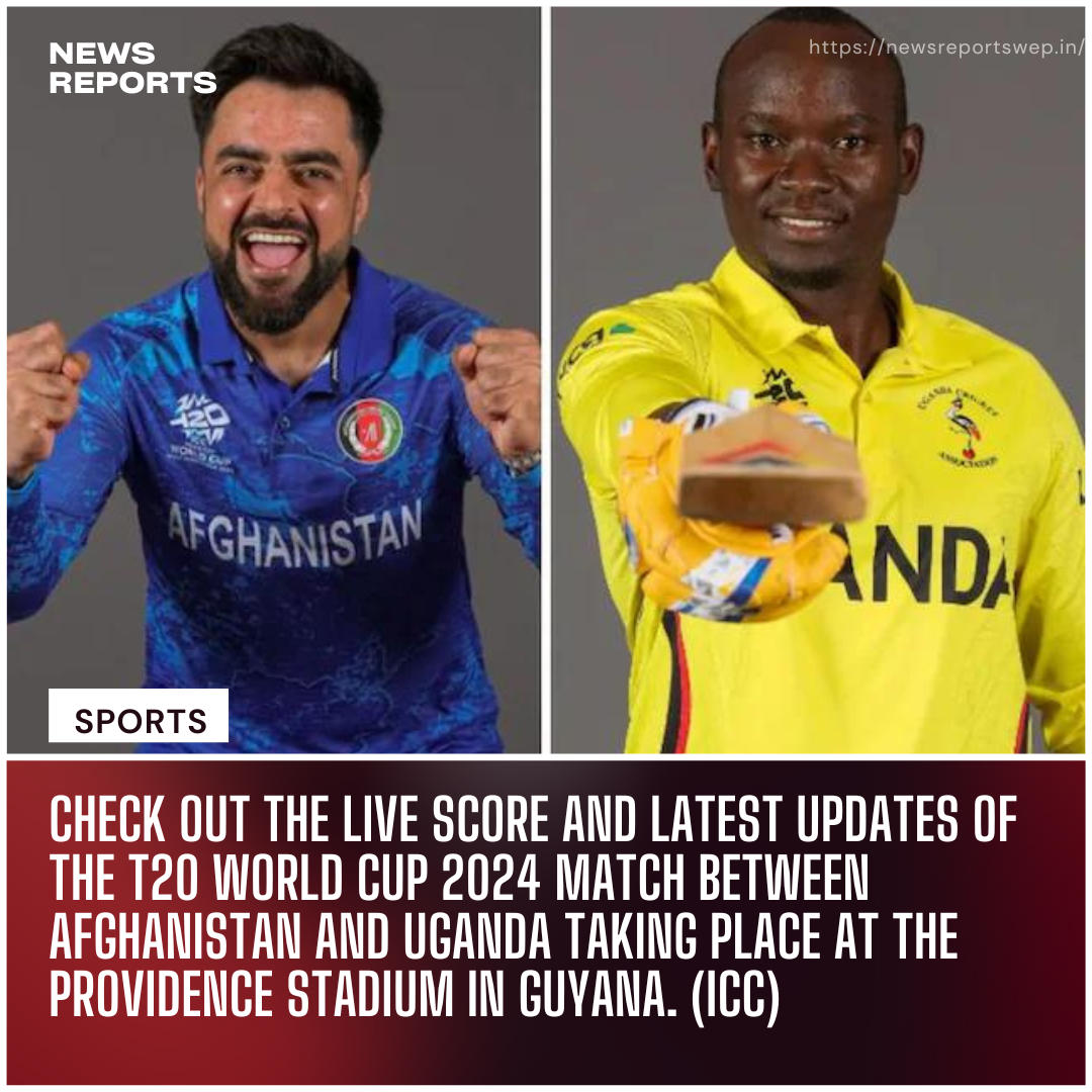 Check out the live score and latest updates of the T20 World Cup 2024 match between Afghanistan and Uganda taking place at the Providence Stadium in Guyana. (ICC)