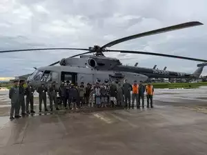 Assam floods: IAF helicopter rescues 13 fishermen marooned in Brahmaputra